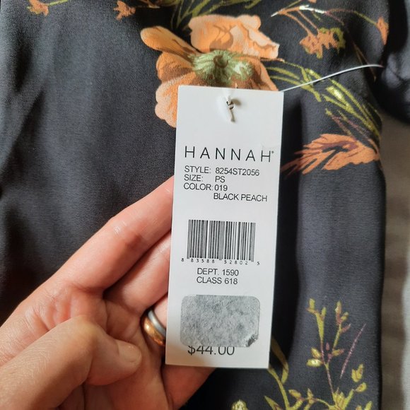 HANNAH Floral Crochet-Lace Pintuck Buttondown Blouse- NWT, Size PS - Picture 13 of 16